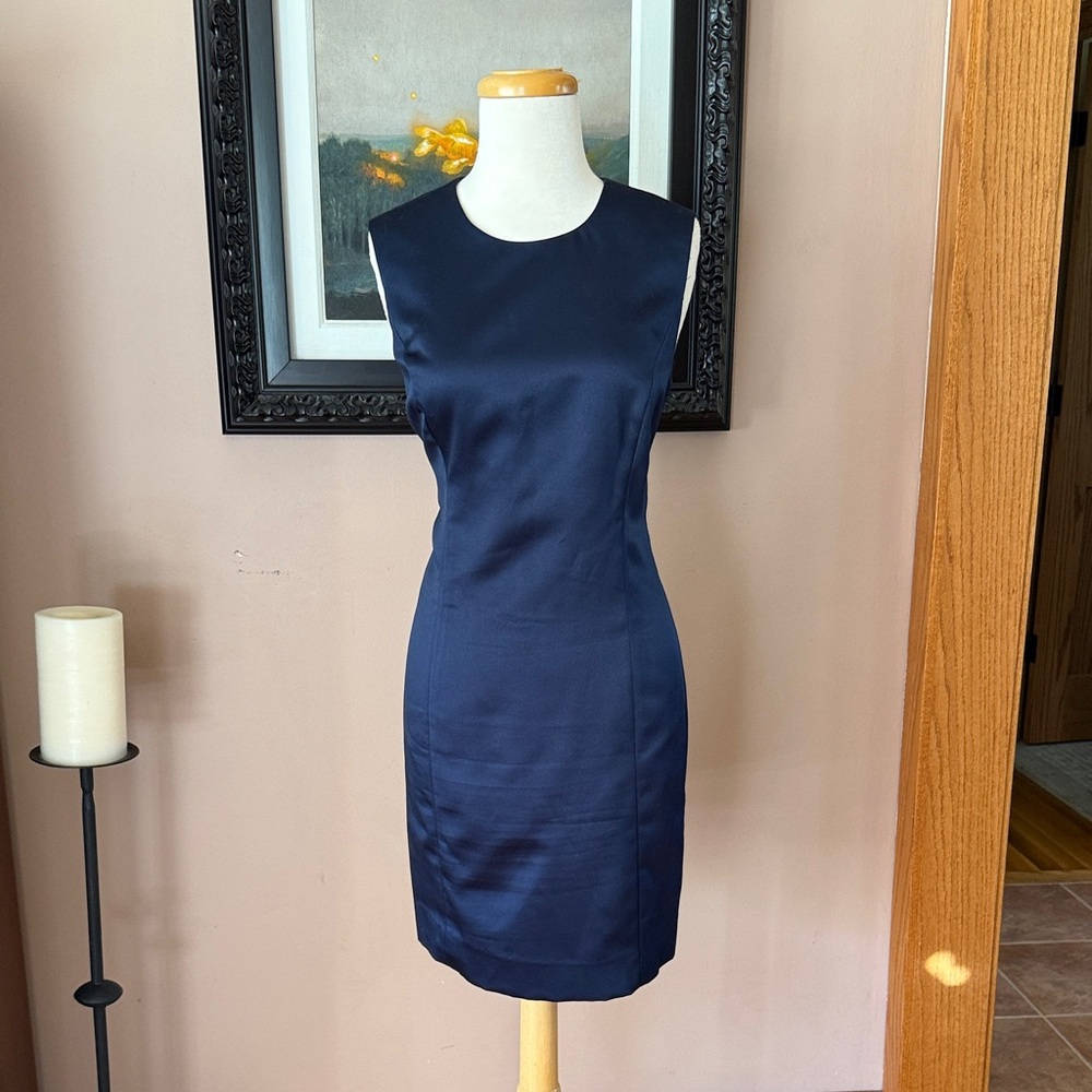Vintage Vera Wang blue dress with organza skirt or cape. Size 10 - Picture 3 of 8